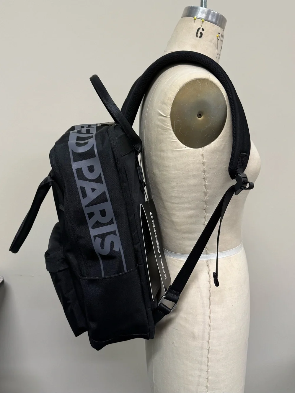 Karl Lagerfeld Black Backpack with Icon Graphic NWT Kitty Karl